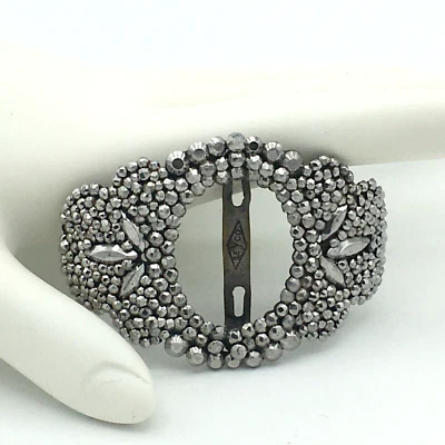 REYCO antiguo corte-acero hebilla de cinturón - ornamentado multifacético remachado tachuelas - Francia Foto 1 de 4