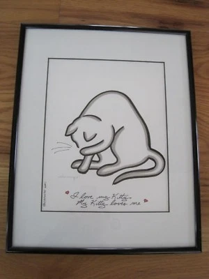 Framed Cat Picture " I Love my Kitty My Kitty Loves Me " Champe 2001 - Image 1 of 4