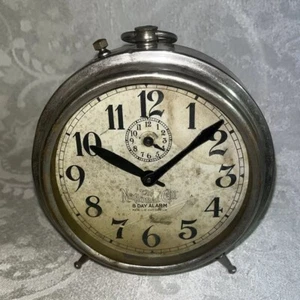 Antique 1930s Ingraham The National Call 8-day Alarm Clock-Runs - Picture 1 of 9