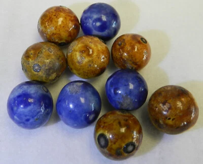 Canicas Bennington alemanas hechas a mano de tamaño mediano 17498 m .82 a .91 en grupo de 10 Foto 1 de 4