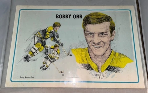 1971-72 Boston Bruins Globe Newspaper Color Painting Posters Team Set (9) NHL Cover