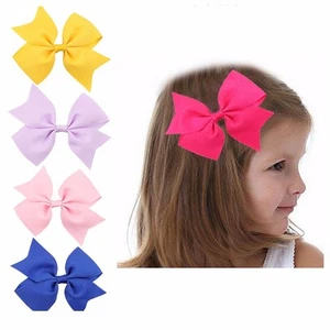 20/40 Pcs 4" Baby Girls Grosgrain Ribbon Boutique Hair Bows For School Girls - Picture 1 of 10