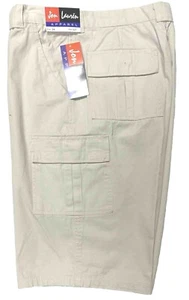 Men's Casual Long Length 6 Pockets Cargo Shorts Sizes 30 32 34 38 Light Tan - Picture 1 of 5