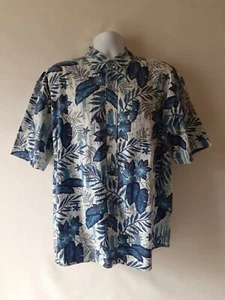 Michael Austin men's short sleeve blue and white short sleeve button-down size L - Picture 1 of 7