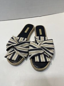 LOUISE ET CIE Womens Camille Espandrille Bow Slide Sandal Natural/Blue Moon 8.5M - Picture 1 of 12