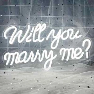 Luz de pared LED de neón Will You Marry Me / alimentada por USB - Imagen 1 de 4