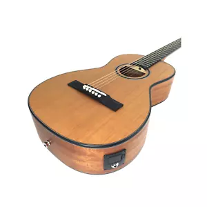 Acoustic Guitar PARLOR61 Natural-Caraya Parlor Cedar Top Built-In Pickups/Tuner - Picture 1 of 19