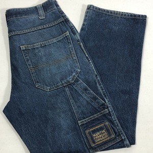 MARITHE FRANCOIS GIRBAUD Mens Carpenter Style Relaxed Blue Jeans Size 30x31
