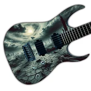 Calcomanía adhesiva de vinilo impresa laminada envoltura de piel personalizada para guitarra 'The Aftermath' - Imagen 1 de 6