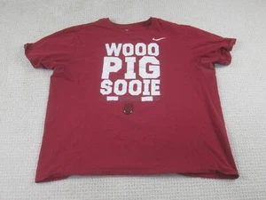 Arkansas Razorbacks Shirt XL Red Wooo Pig Sooie Nike Tee Crew Neck Short Sleeve - Picture 1 of 7