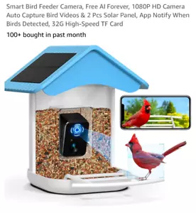 Cámara Alimentadora Inteligente de Pájaros, AI Forever Gratis, Cámara HD 1080P Captura Automática de Pájaros - Imagen 1 de 10