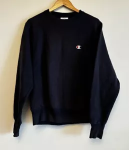 CHAMPION Reverse Weave Ladies Jumper Size S Blue Pullover Crew Neck FADED - Picture 1 of 16
