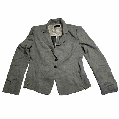 Blazer para mujer Escada talla 44 mezcla de lana seda gris botones cremalleras laterales Foto 1 de 4