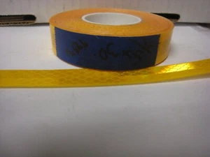 3M BRAND # 983-71 AMBER YELLOW GOLD ROLL REFLECTIVE TAPE 3/4" x 30' CUSTOM CUT - Picture 1 of 6