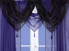 Voile Swags - Tassled - All Colours - Pelmet Valance Net Curtains Voile Curtains