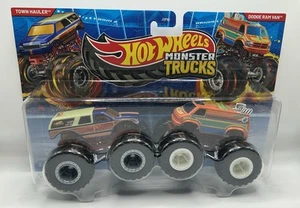 Hot Wheels MONSTER TRUCKS "TOWN HAULER AND DODGE RAM V" DEMOLITION DOUBLES NEW - Picture 1 of 4