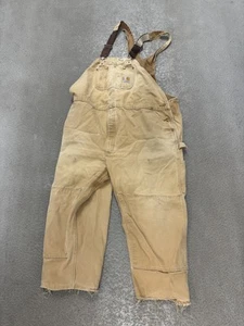 Carhartt Overalls Mens 54x23 Double Knee Workwear Carpenter Distressed Canvas Pa - Picture 1 of 9