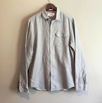 Camisa Original Pingüino Talla Grande Abotonada Para Hombre Gris Calce Ajustado L LS Diamante Foto 1 de 4