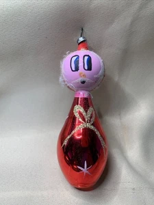Vintage Glass Blown Red Clown 5" Christmas Ornament - Picture 1 of 5