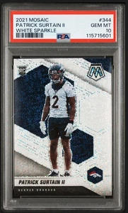 Patrick Surtains II 2021 Mosaic #344 White Sparkle Prizm SSP RC PSA 10 WOW!!! - Bild 1 von 3