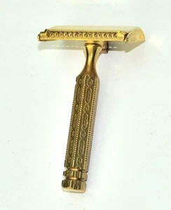Maquinilla de afeitar de un solo filo con cabeza de pala siempre lista enchapada en oro de la década de 1920, BONITA FORMA - Imagen 1 de 6