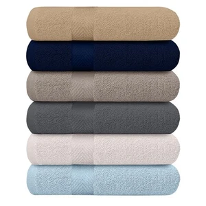 KAHAF Collection 6-Pack Bath Towels - Lightweight - Extra Absorbent - 100% Co... - Picture 1 of 7