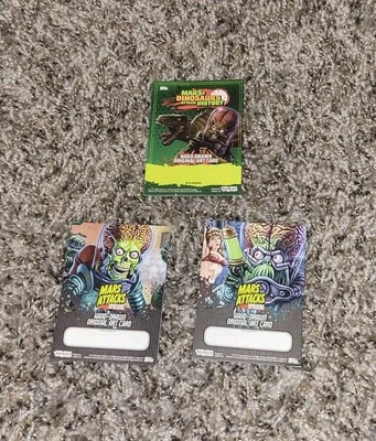 Blank Artist Sketch Card Mars Attacks 3 Set - Image 1 of 2