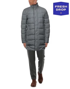 RRP€975 MONTECORE WIND Down Wool Coat IT50 US40 L Grey Removable Collar - Picture 1 of 8