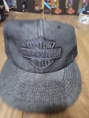 Harley Davidson Bar & Shield Adjustable Snapback Cap Men Black Denim 97734-23VM - Image 1 of 4