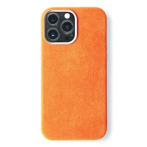 Alcantara Handyhülle für iPhone 15 Serie (15 Pro Max, Orange) - Bild 1 von 6