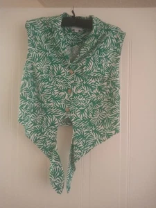 Topshop green sleeveless shirt with tie waist size 8 - Picture 1 of 1