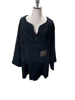 Chaqueta Blue Fish para mujer talla 2 se adapta a 18 20 22 terciopelo negro cachemira Foto 1 de 4