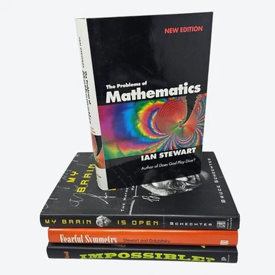 Lot Of 4 Mathematics & Geometry Books Ian Stewart Julian Havil Bruce Schechter - Image 1 of 4
