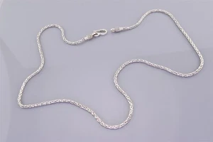 BA Suarti Sterlingsilber 2 mm Fuchsschwanz Weizen Balinesisch 925 Haken Kette Halskette 24g - Bild 1 von 5