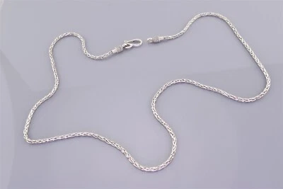Colar corrente gancho balinês 925 trigo raposa 2 mm prata esterlina BA Suarti 24 g - Imagem 1 de 4