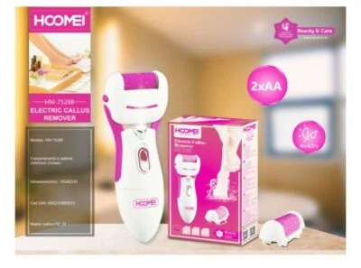 HOOMEI Pedicure Rullo Rimuovi Cura Elimina Togli Calli Piedi Elettrico Luce Led 360 °