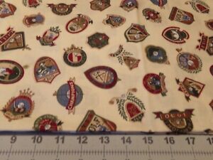 1 YD X 44" VINTAGE COLORFUL GOLF LOGO on TAN BACKGROUND by VIP CRANSTON #5186