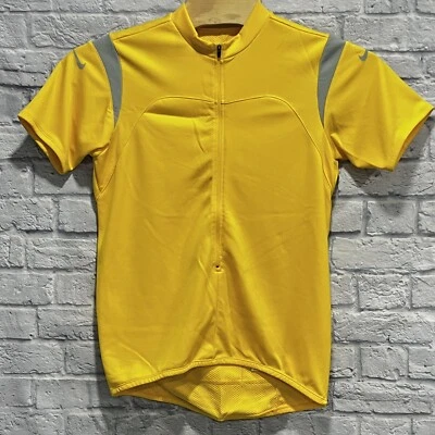 NIKE Dri-Fit Cycling Men Jersey Zip Top Shirt Yellow Short Sleeve Bike Size XL - Image 1 of 4