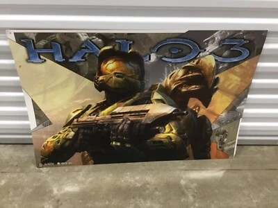 HALO MASTER CHIEF Video Game Store Display Sign poster 2007 XBOX BUNGIE Promo - Image 1 of 4