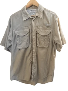 Columbia | Shirts & Button Downs | Men’s Khaki Quick Dry PFG Short Sleeve Top Si - Picture 1 of 4