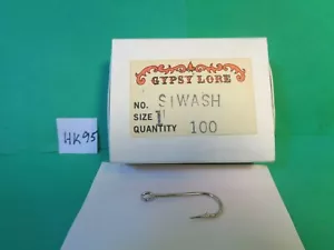 Ganchos de remolque/siwash níquel ojo cerrado talla 1, 1 caja/100 ganchos (nuevos) - Imagen 1 de 6