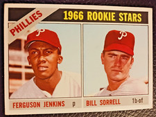 1966 Topps Baseball #254 Ferguson Jenkins Rookie Card -EX+ - NM