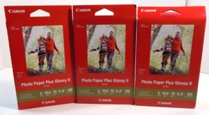 Papel fotográfico de inyección de tinta Canon Plus brillante II 4"x6" 100 hojas por paquete PP-301 - Lote 3 - Imagen 1 de 4