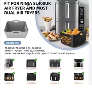 2PCS Silicone Air Fryer Liners for Ninja Foodi Air Fryer SL451UK, AF400UK - Picture 1 of 6