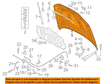 Componentes del capó - capó 8V5823029A AUDI OEM 15-19 A3 Quattro, A3, S3 Foto 1 de 2