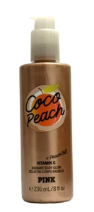 VICTORIA'S SECRET PINK COCO PEACH RADIANT BODY GLOW WITH VITAMIN C 8 FL OZ NEW - Picture 1 of 2