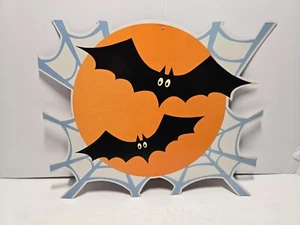 Vintage Bats Spider Web Double Side Die Cut Halloween Decoration 15" - Picture 1 of 2