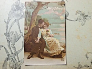 Carte Postale ancienne fantaisie Couple Douce Calinerie Amour 1900 - Imagen 1 de 2