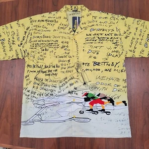 Camisa vintage y2k Hater amarilla scooter ropa de calle hip hop XL nueva con etiqueta - Imagen 1 de 9
