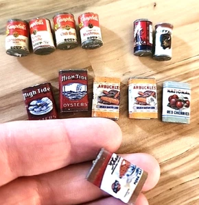 Lote de 12 latas de sopa Campbell miniatura para casa de muñecas escala 1:12 alimentos comestibles - Imagen 1 de 8